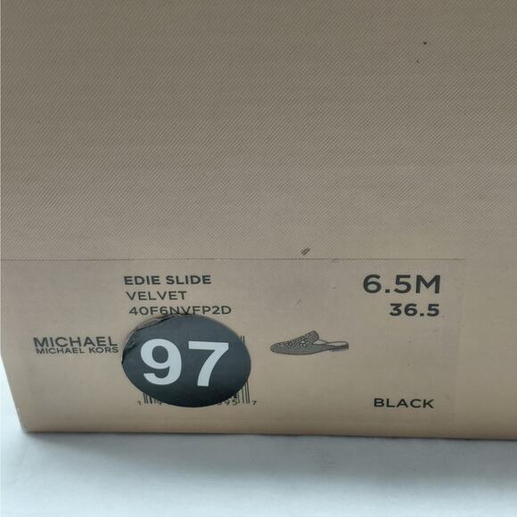MICHAEL Michael Kors Womens Velvet Mules Size 6.5 Black Crystal Slide Glam - Picture 7 of 10